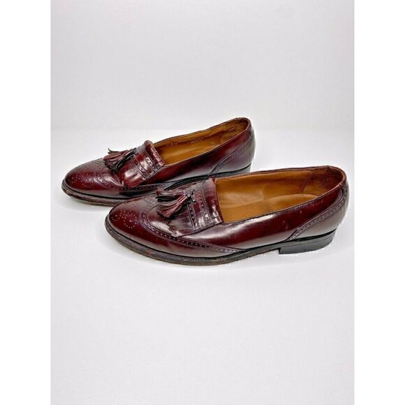 Bostonian Other - Bostonian Loafers Size 9 D/B Men's KILTIE Burgundy Leather Tassel Wingtip Slipon